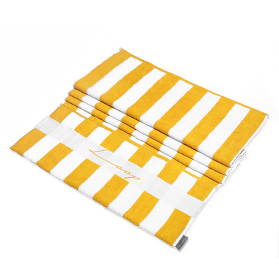 Pocketed Stripe Beach Towel - Yellow