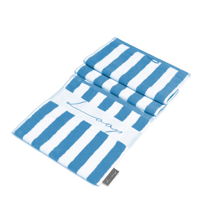 Small Pocketed Stripe Towel - Blue